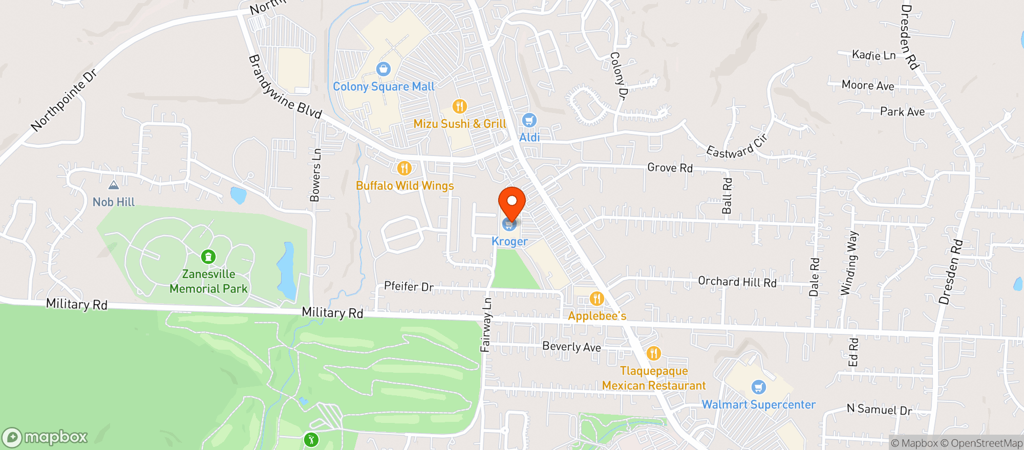 Map showing Kroger