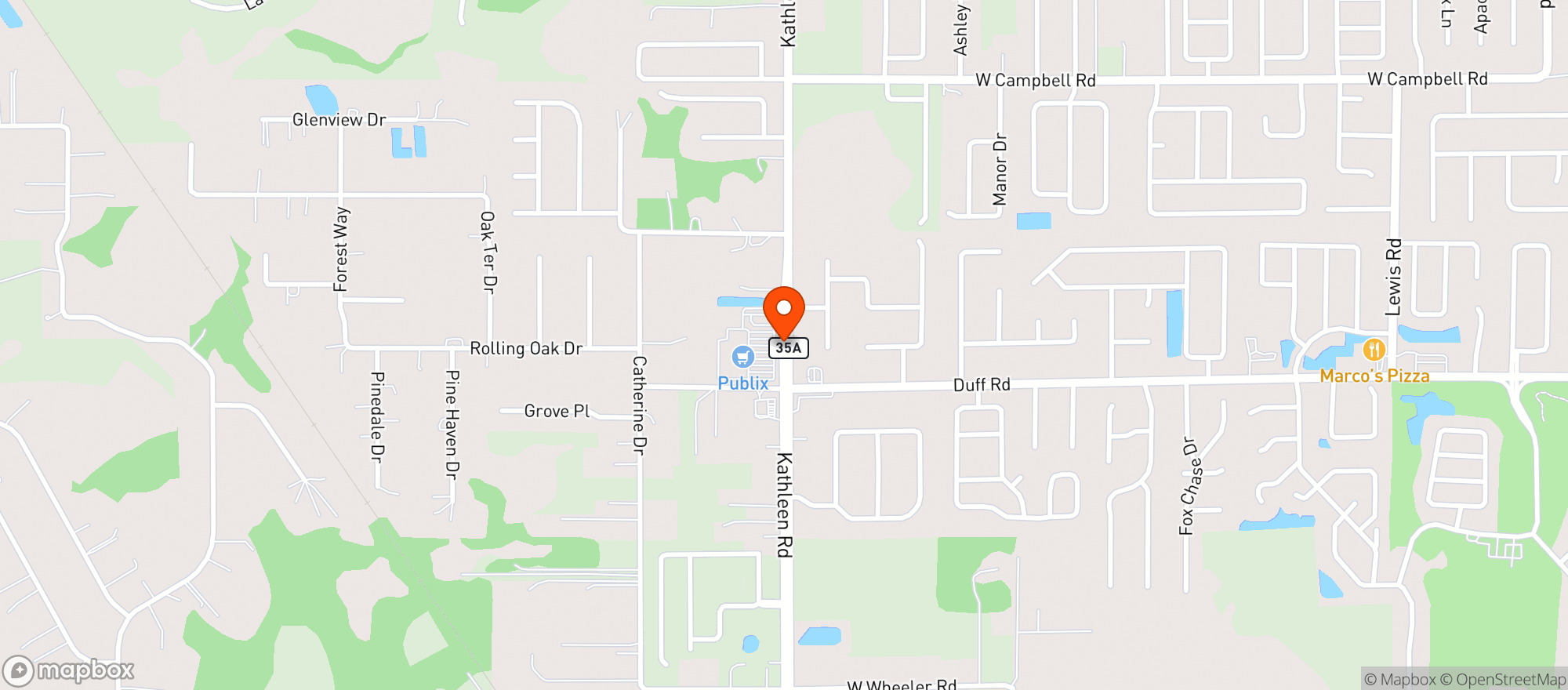 Map showing Publix Super Market