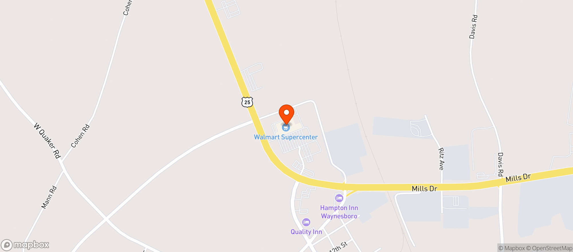 Map showing Walmart Supercenter