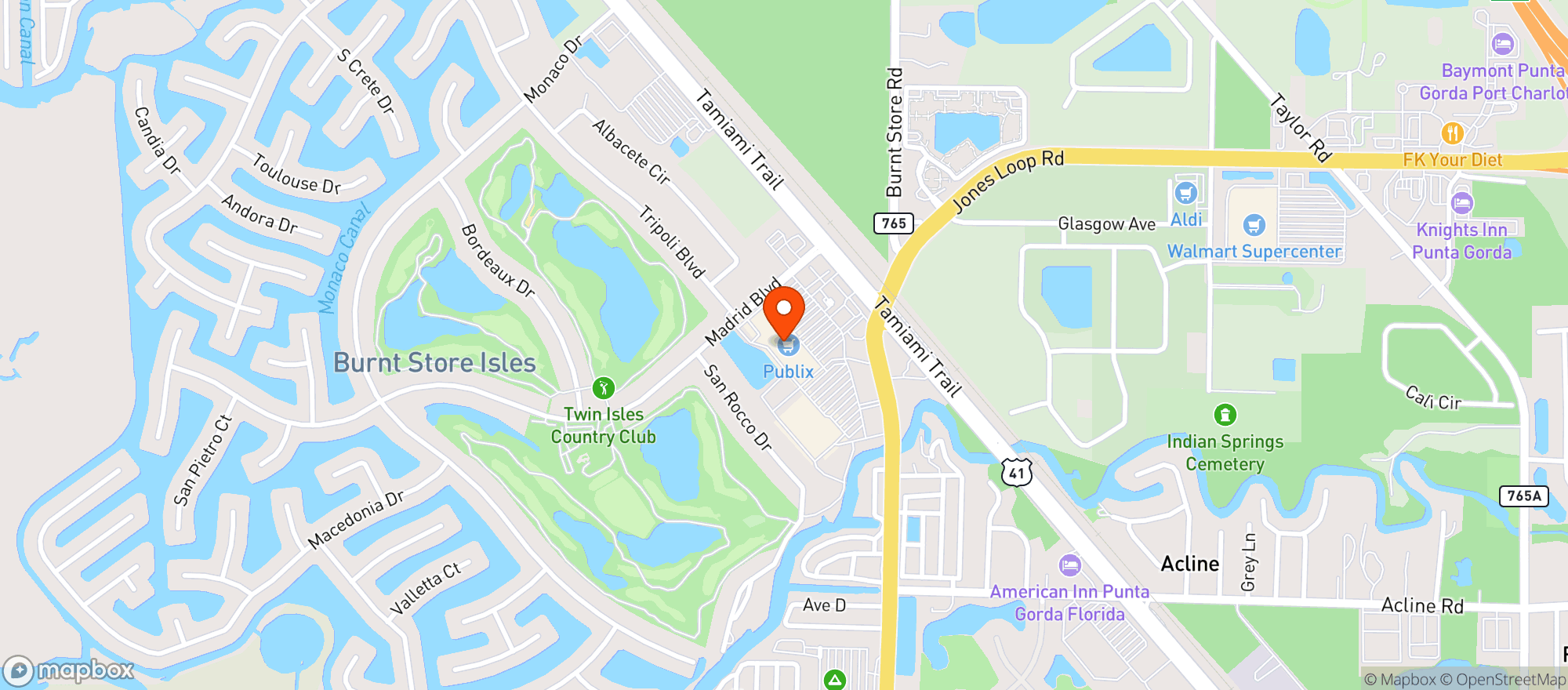 Map showing Los Mariachis Bar & Grill