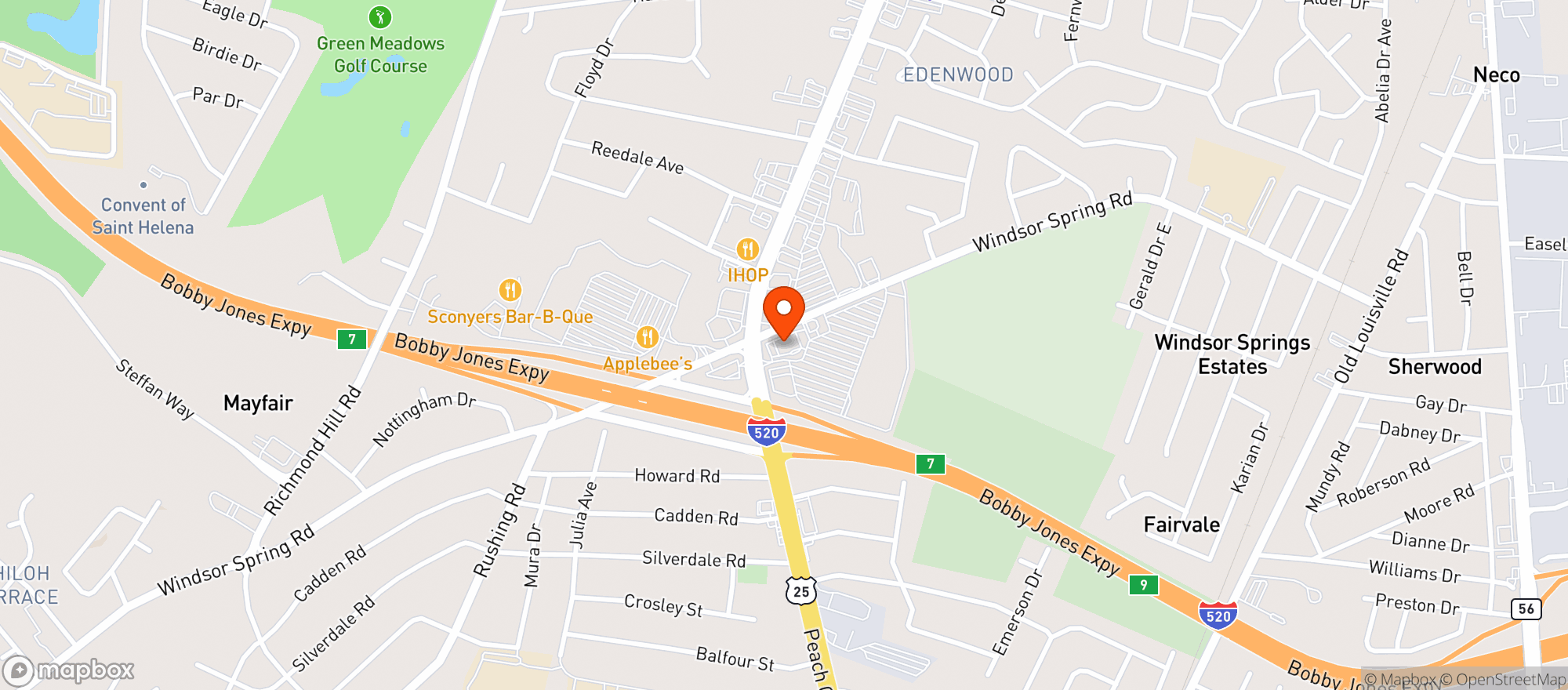 Map showing Walgreens