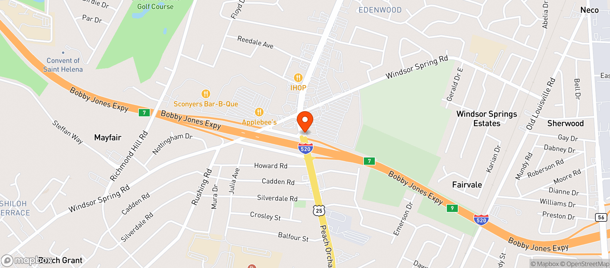 Map showing Veracruz Mexican Restaurant