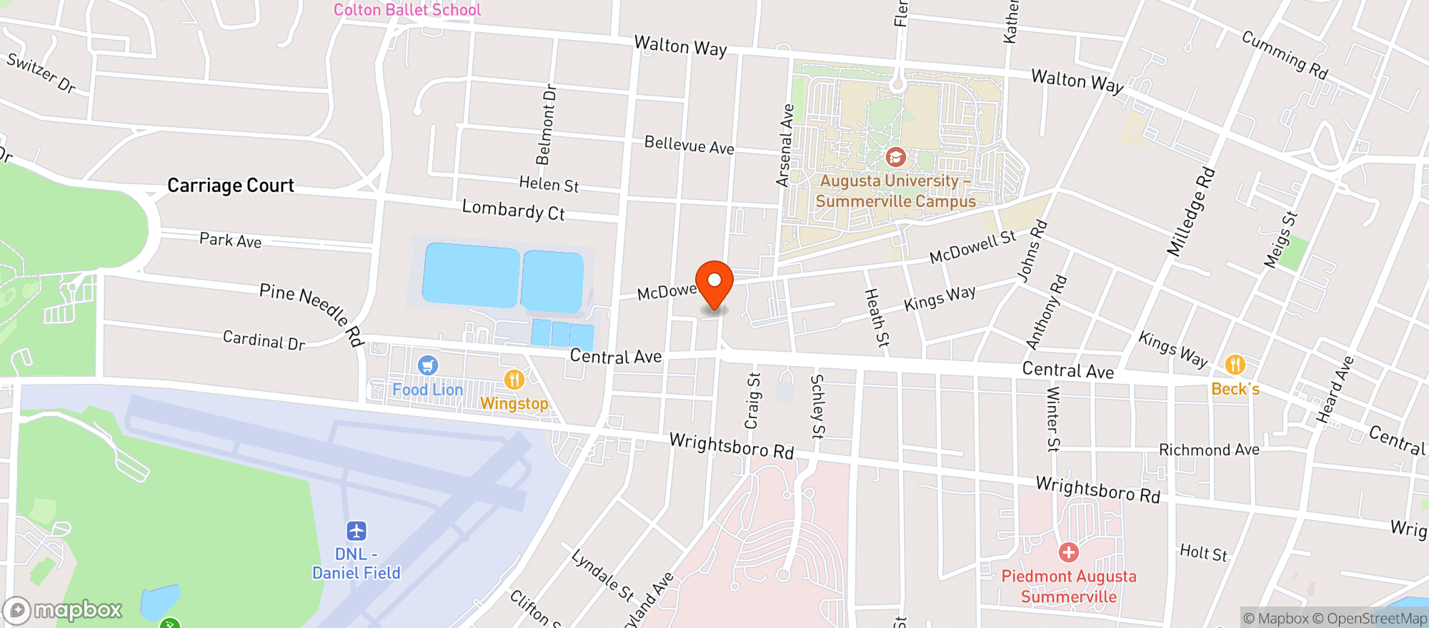 Map showing Arsenal Tap Room & Kitchen