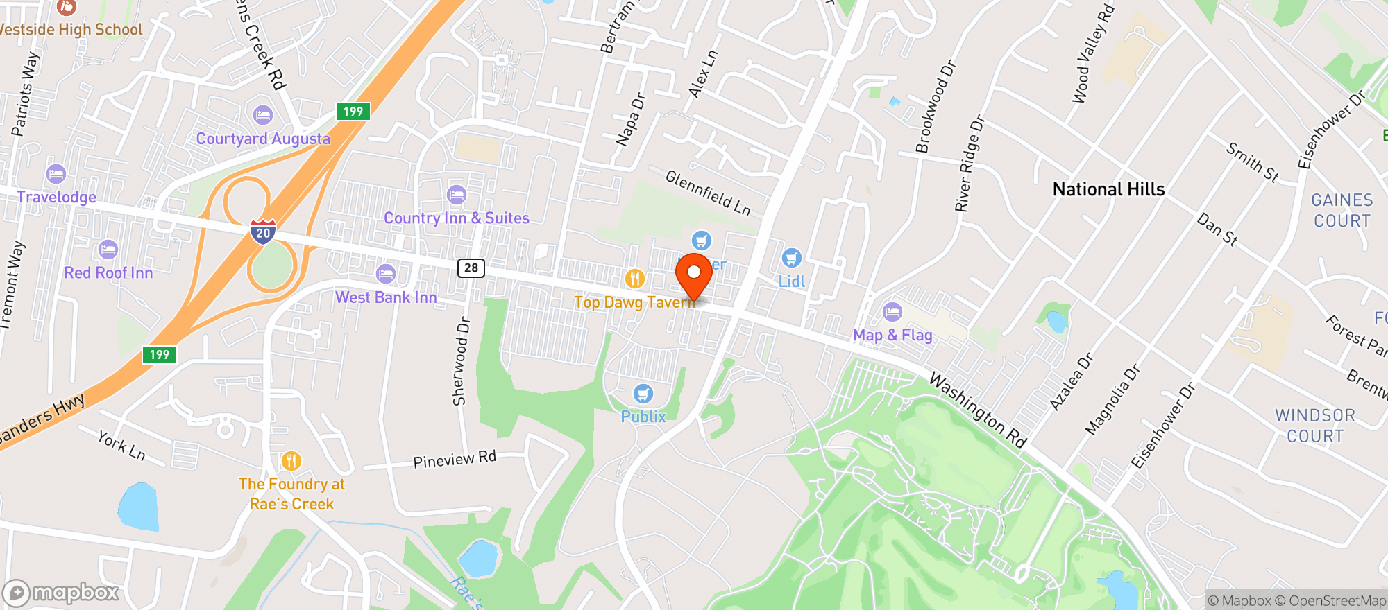 Map showing Kroger Store