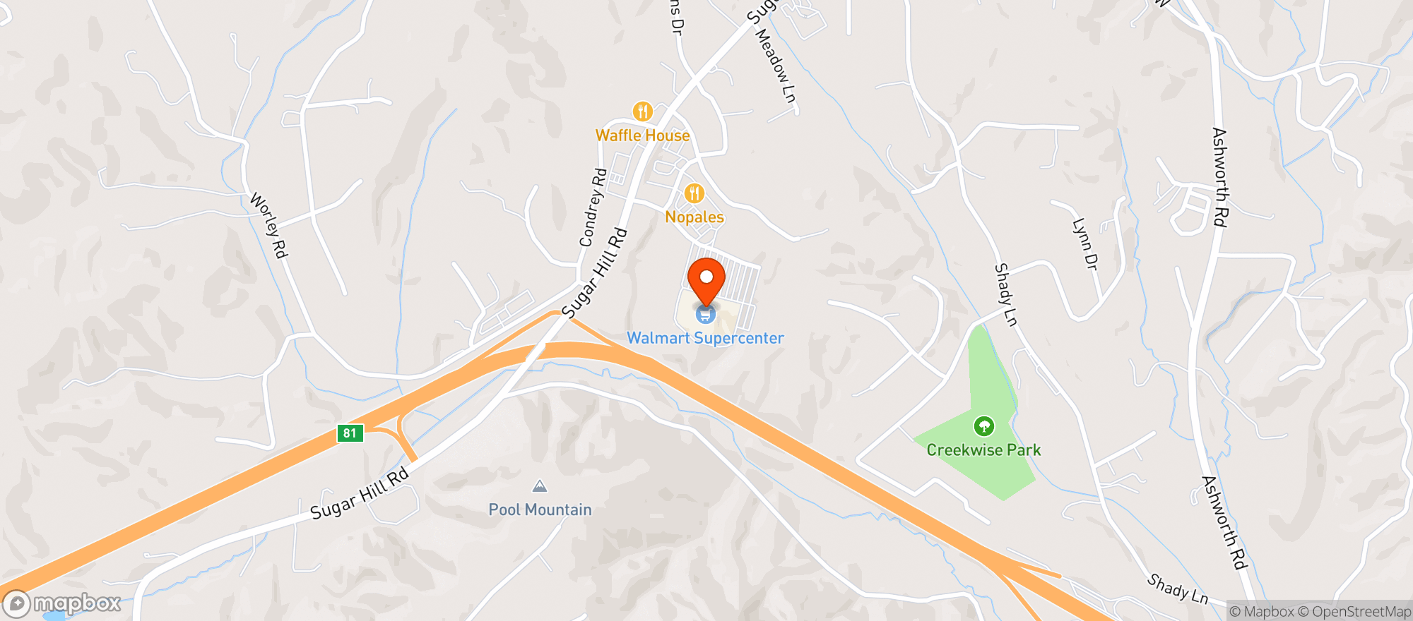 Map showing Walmart Supercenter