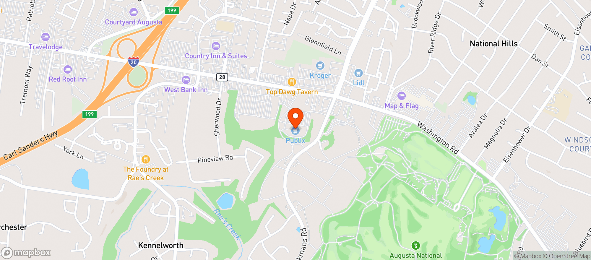 Map showing Publix