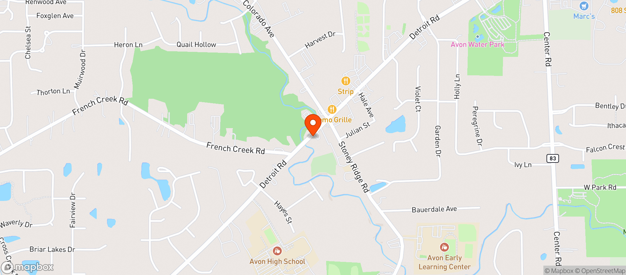 Map showing Frank & Ellies Place