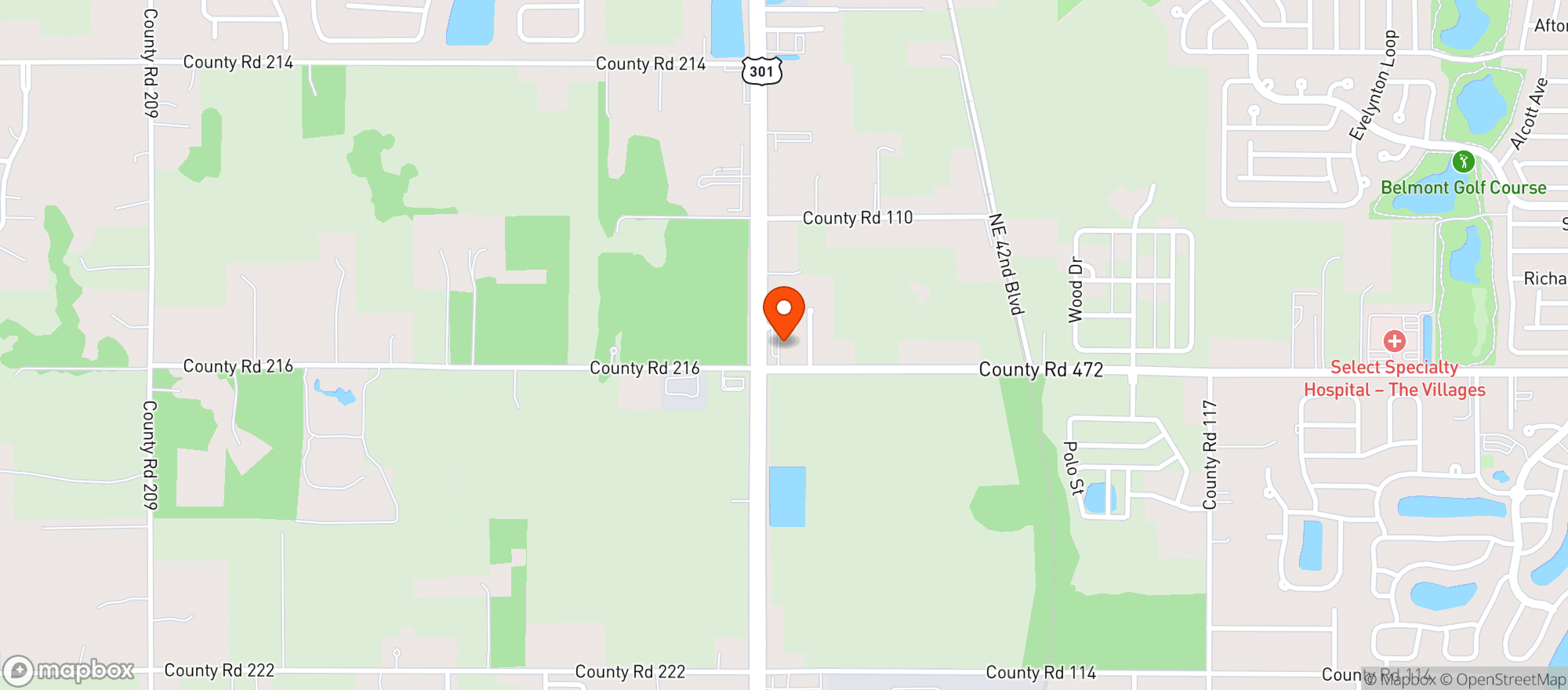 Map showing CIRCLE K (10571 US 301 N)