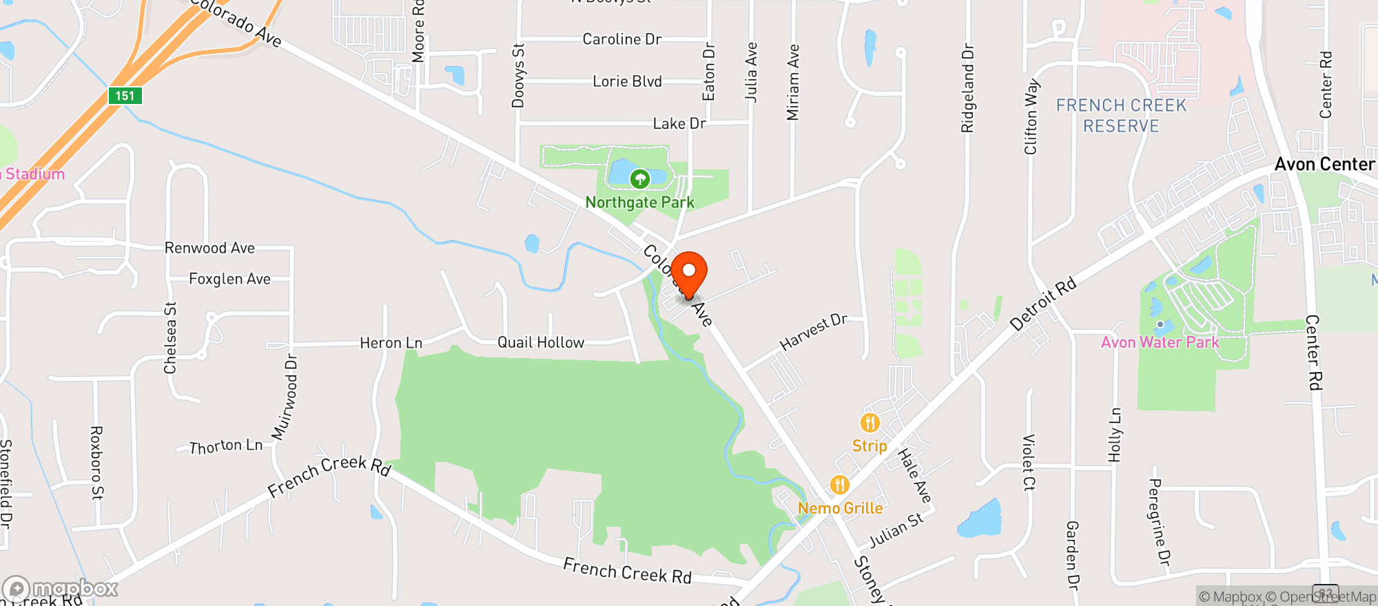 Map showing ONE STOP BEVERAGE SHOP IN