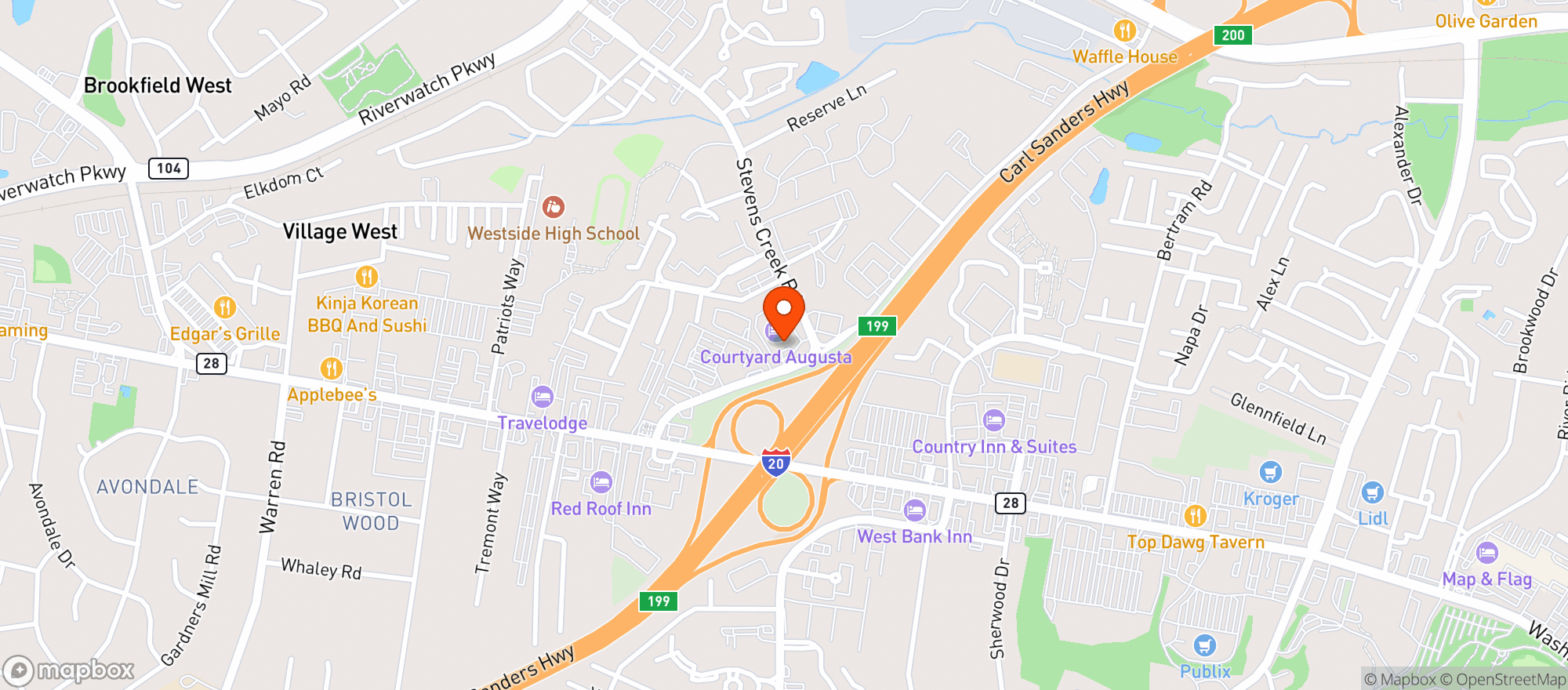Map showing Courtyard By Marriott #agsch