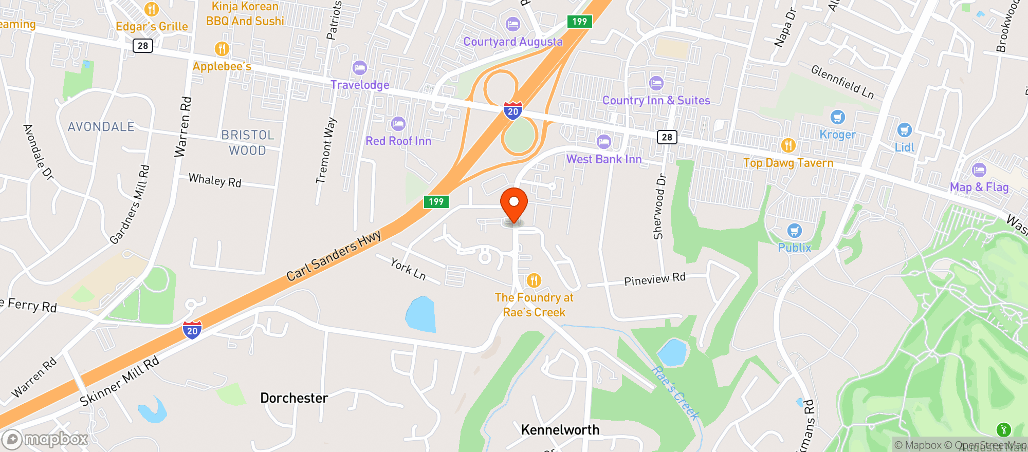 Map showing Habaneros Mexican Grill