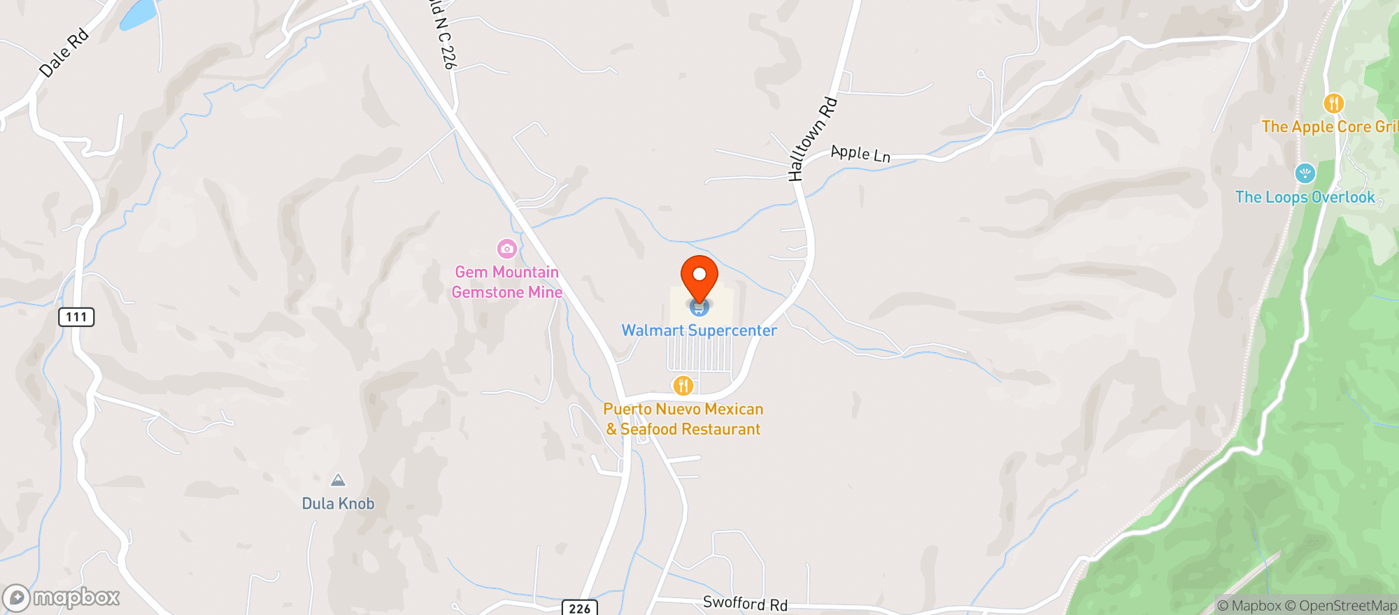 Map showing Walmart Supercenter