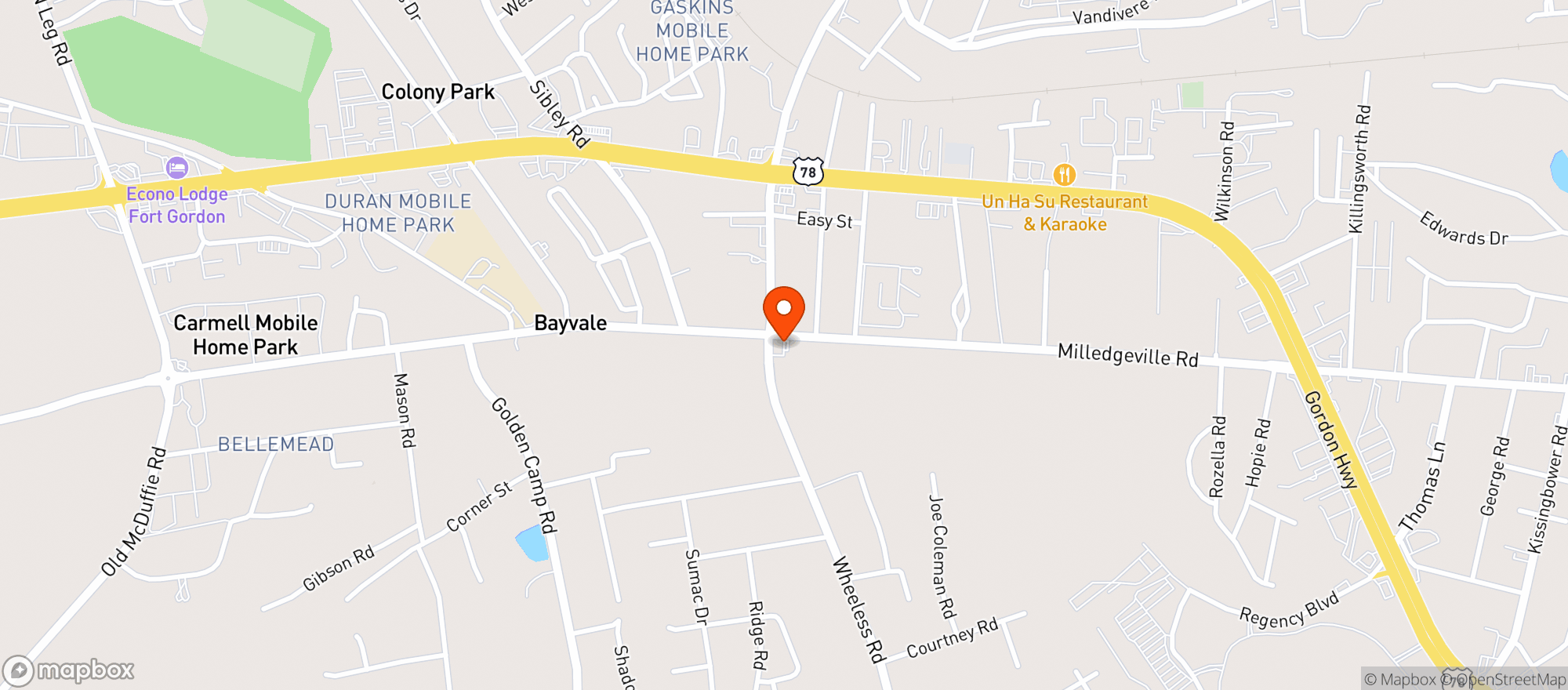 Map showing Cs Corner Convenience