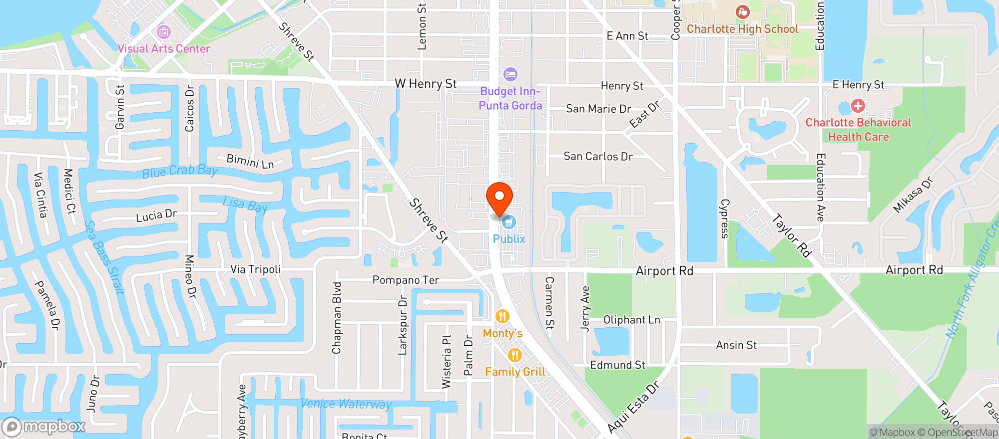 Map showing Publix Super Market