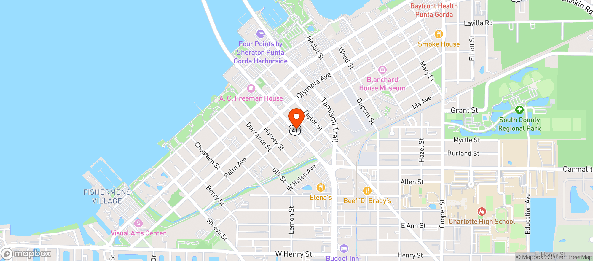 Map showing The Salty Tarpon