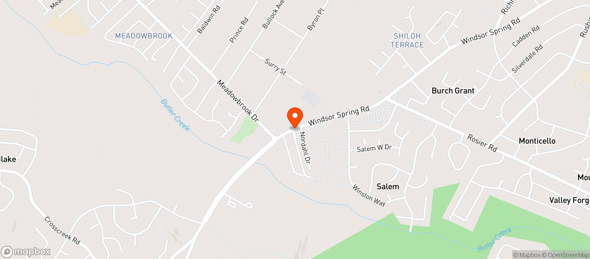 Map showing Fulchers Package Shop