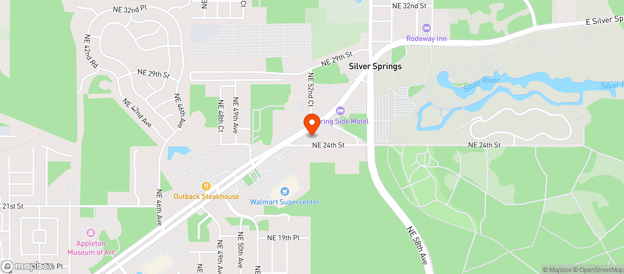 Map showing CIRCLE K (5182 E SILVER SPRINGS BLVD)