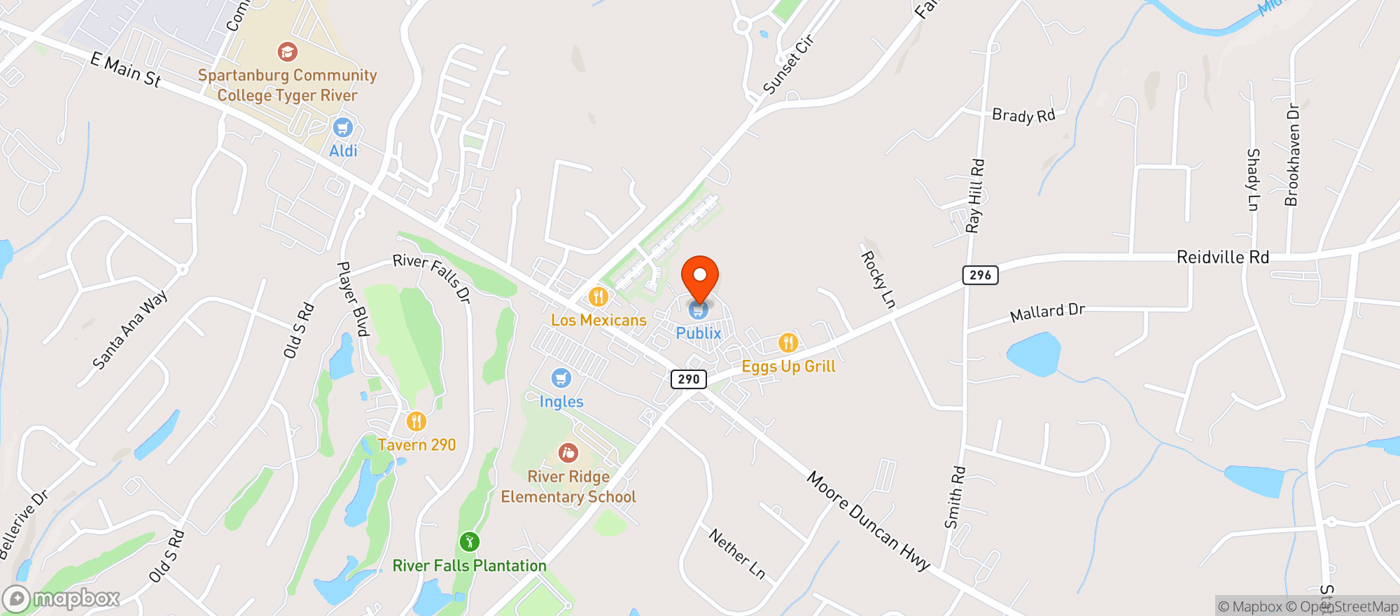 Map showing Publix