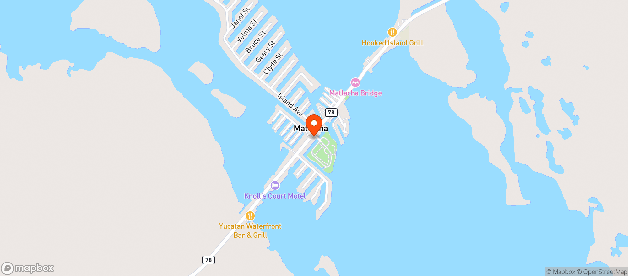 Map showing Blue Dog Bar