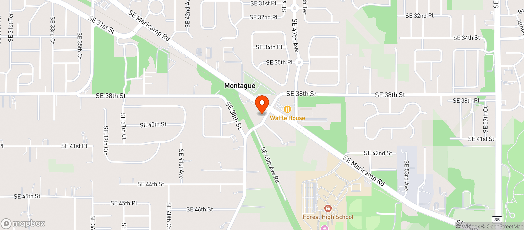 Map showing Maricamp Marathon