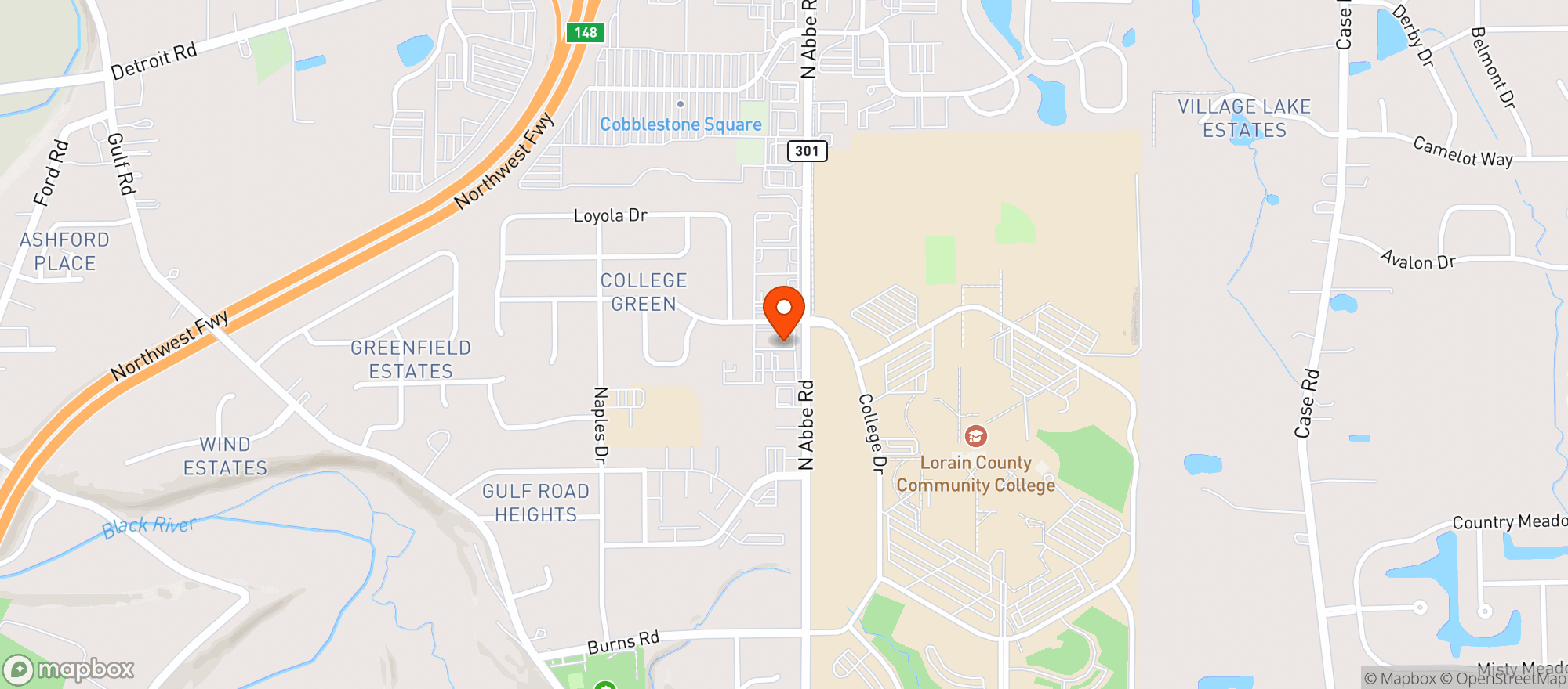 Map showing Don Tequila Elyria