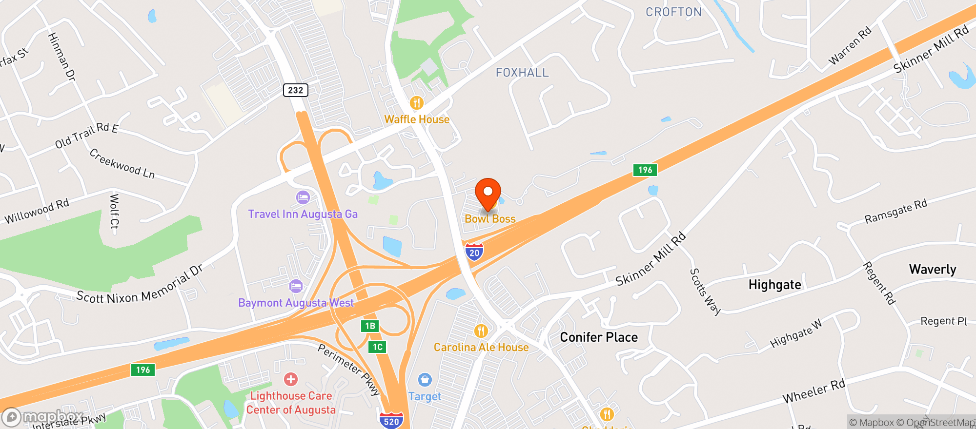 Map showing Sprouts - Augusta