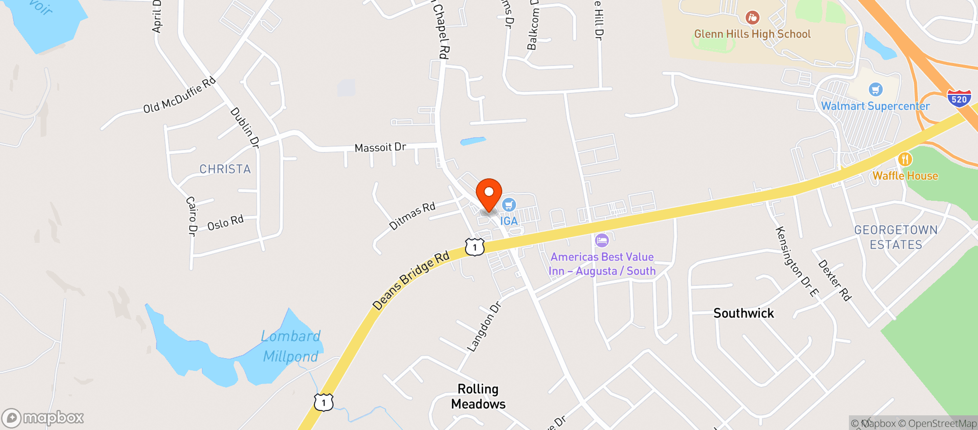 Map showing In N Out