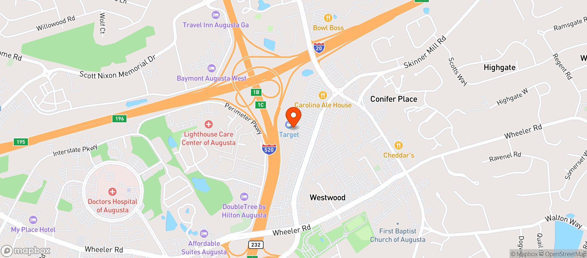 Map showing Target