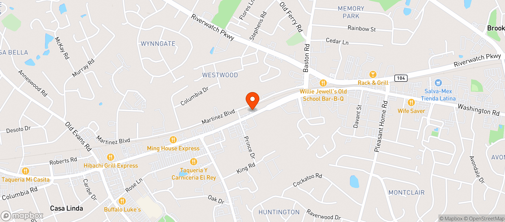 Map showing Sprint Foods - Ga - Sc #707