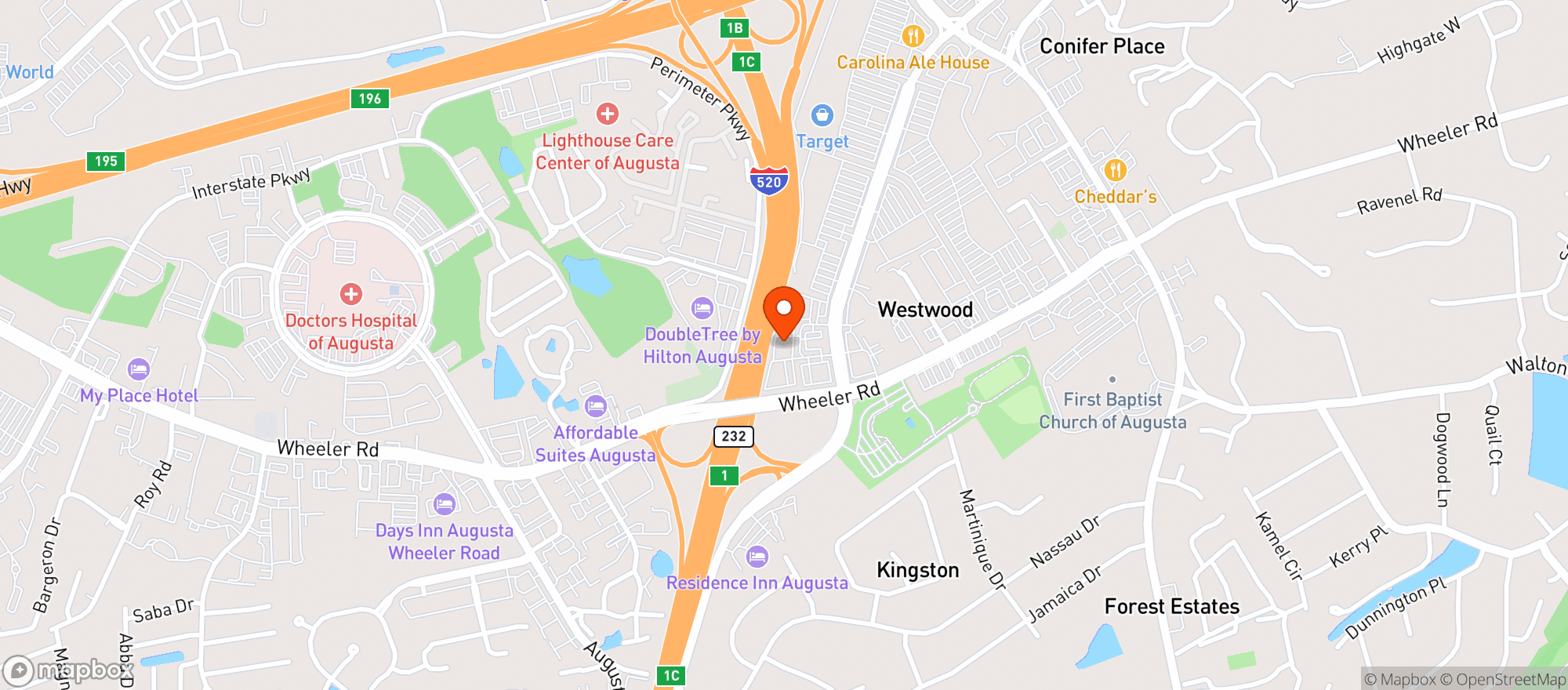 Map showing Chilis Grill & Bar