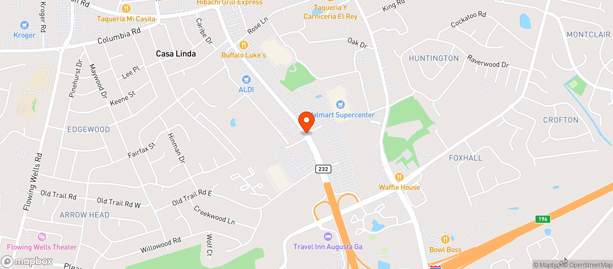 Map showing Walmart Supercenter
