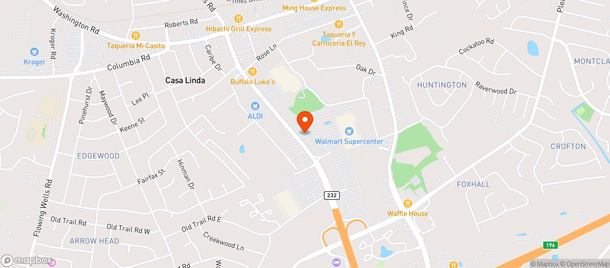 Map showing Southern Beverage Outlet
