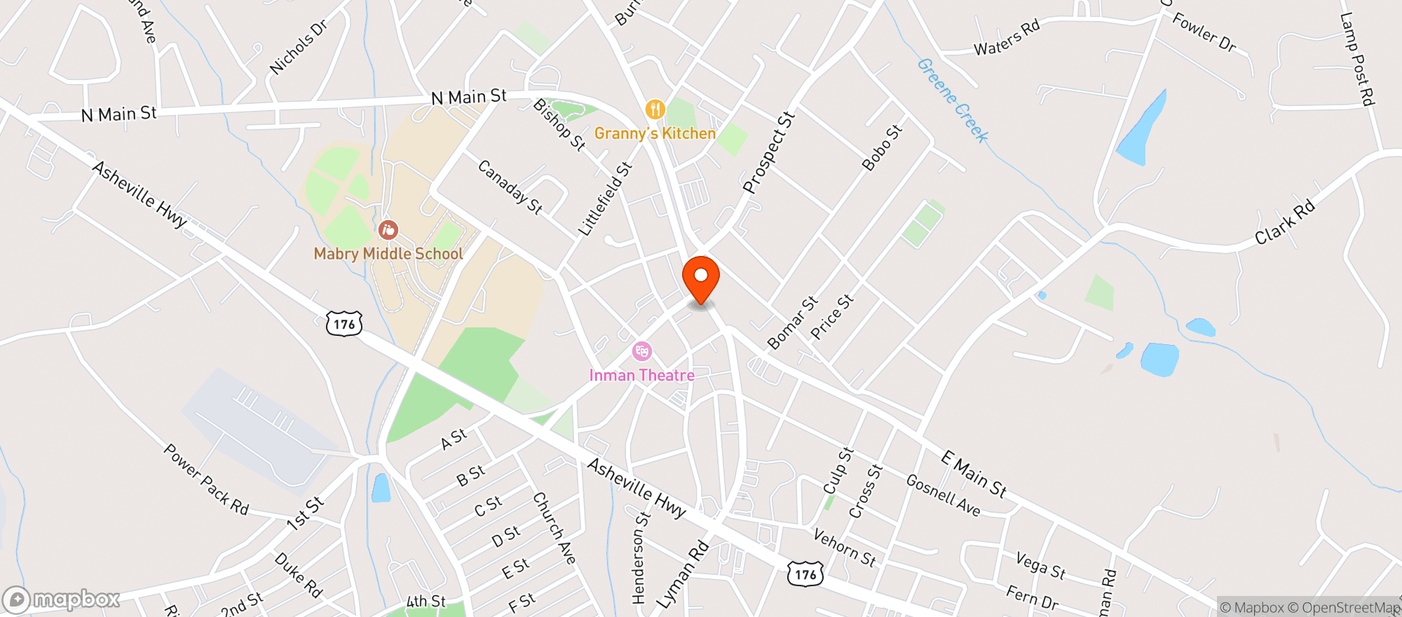 Map showing Inman Roadhouse