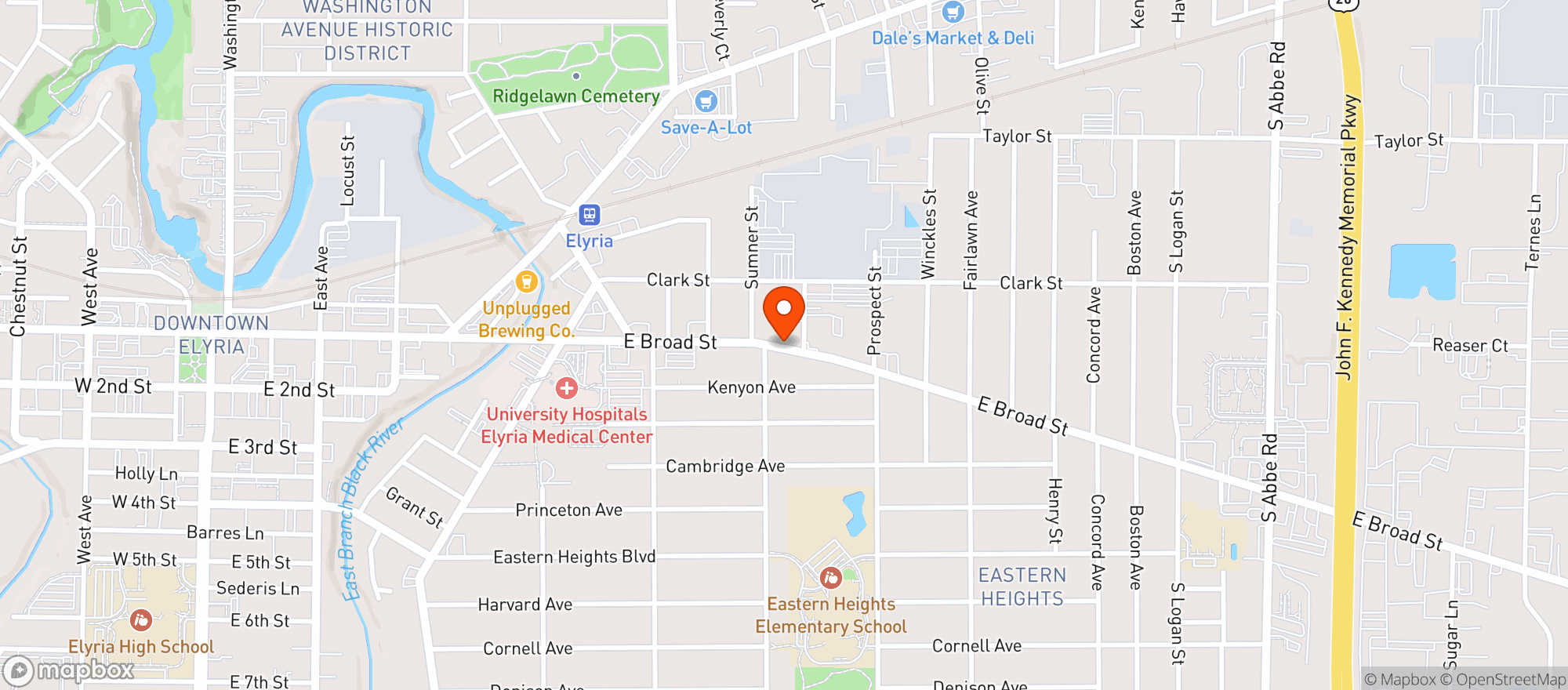 Map showing Zip Thru Beverage
