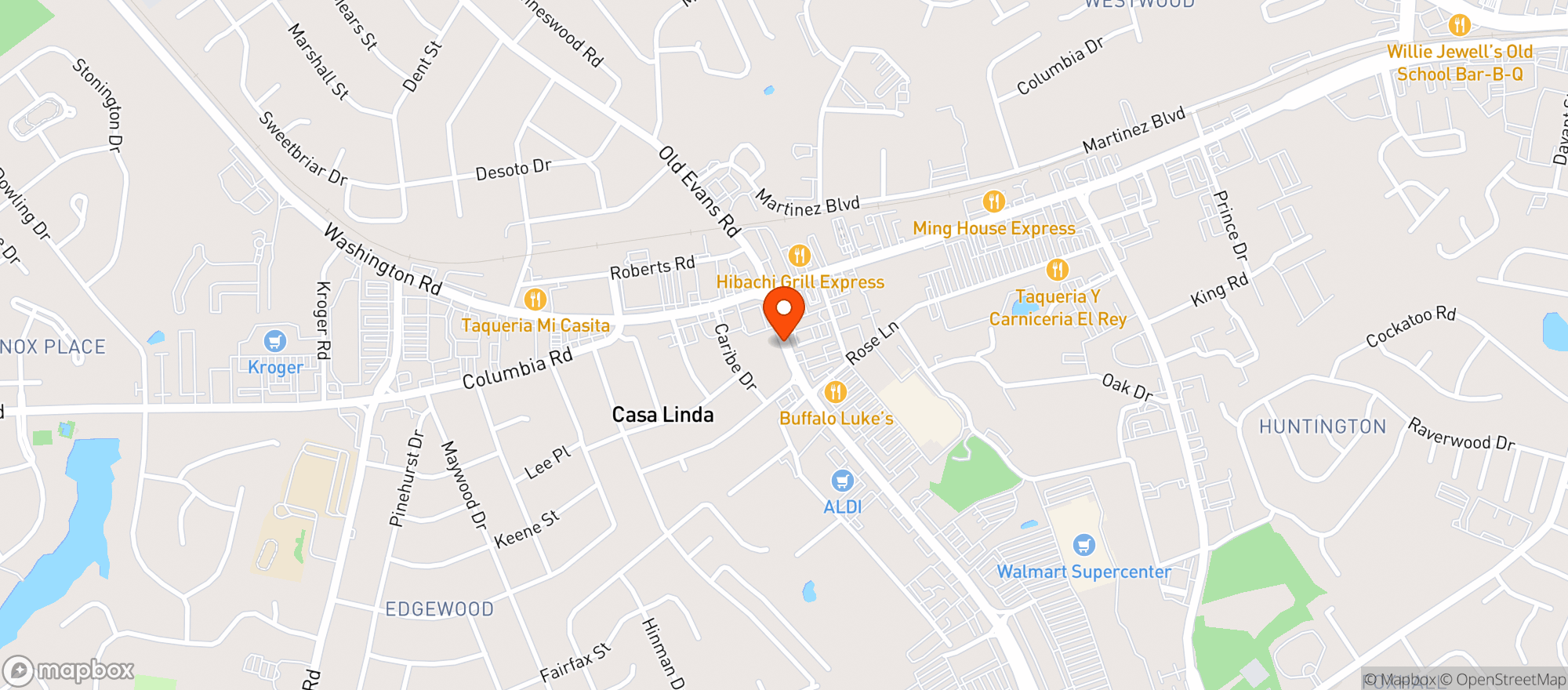 Map showing Salsas Bar & Grill