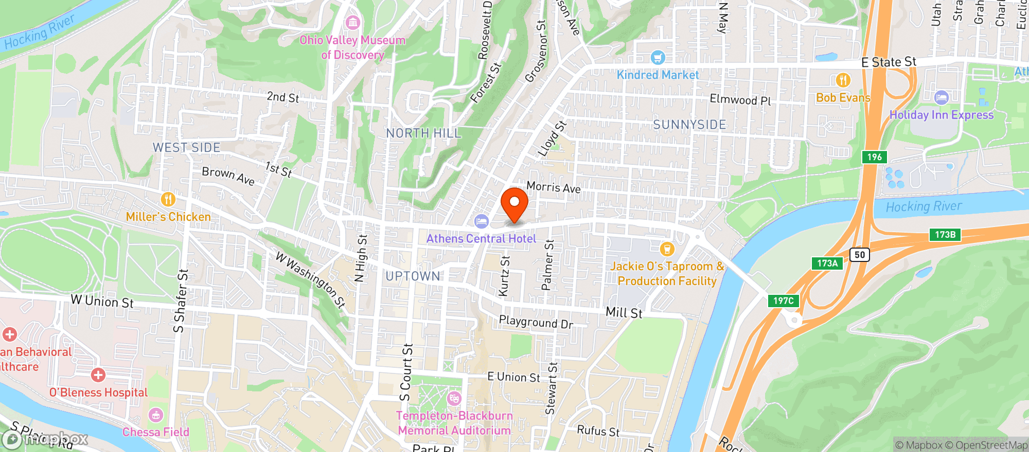 Map showing Busy Day Market