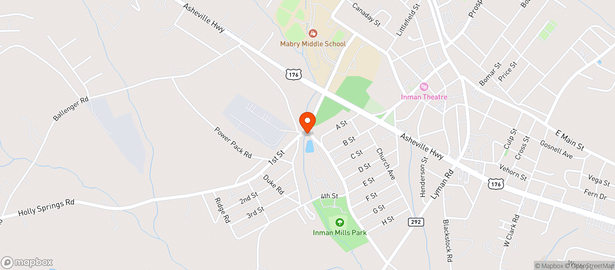 Map showing INMAN TOBACCO AND VAPE 