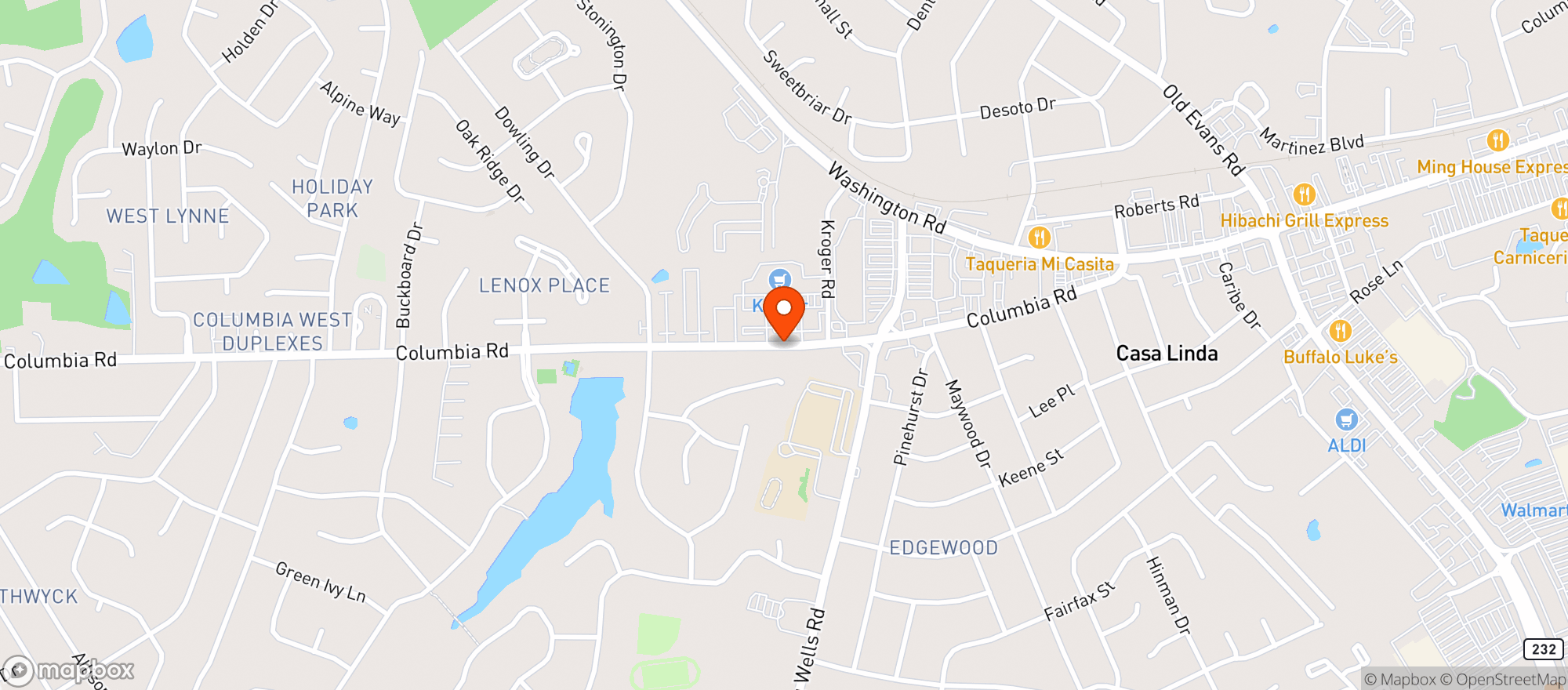 Map showing Kroger Store