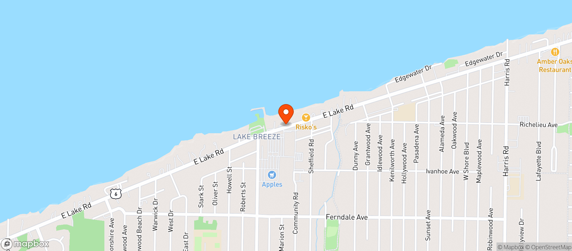 Map showing Shoreway Beverage