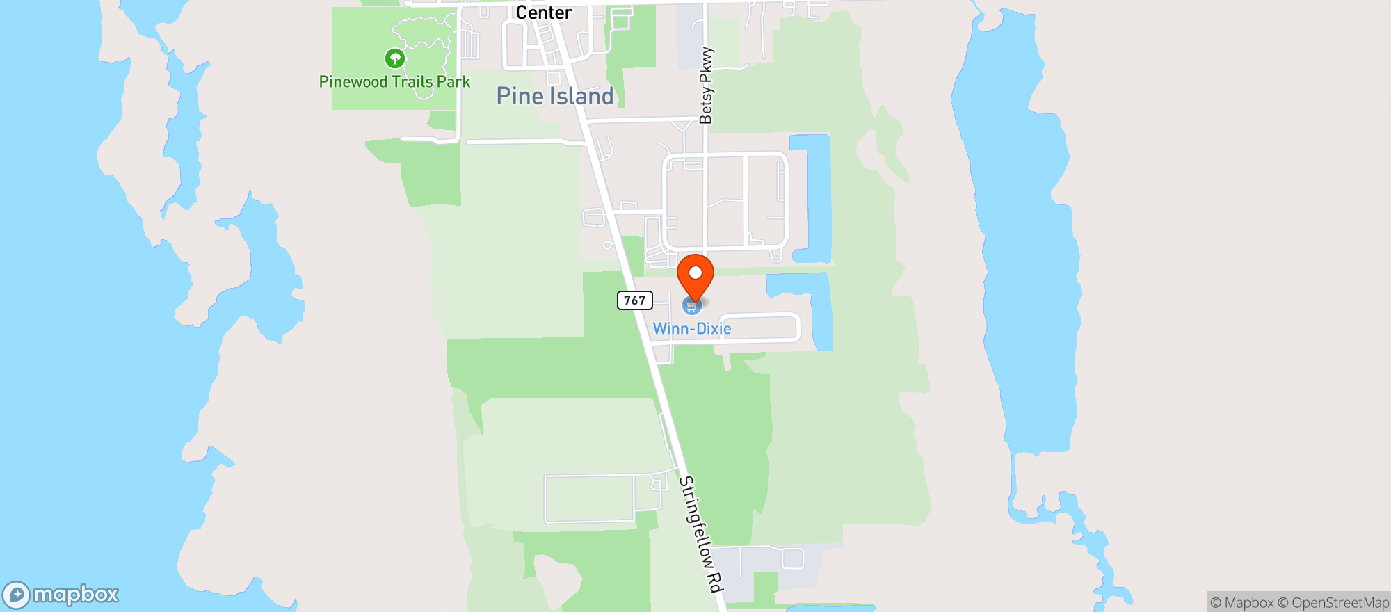 Map showing Winn Dixie
