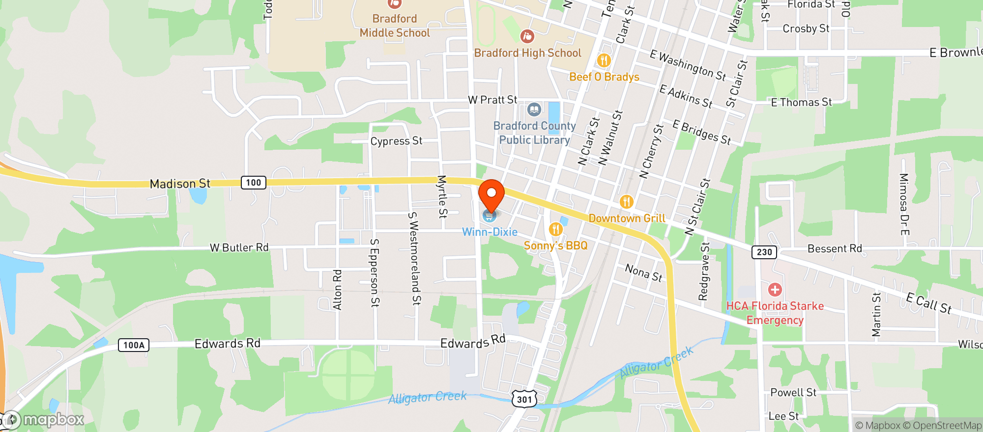 Map showing Winn Dixie - 0085