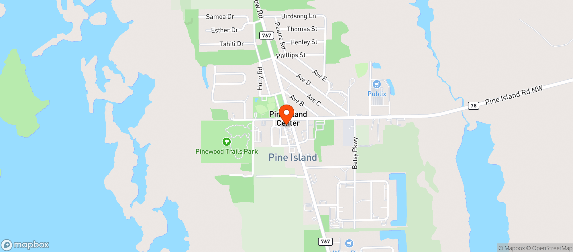 Map showing Circle K # 4321