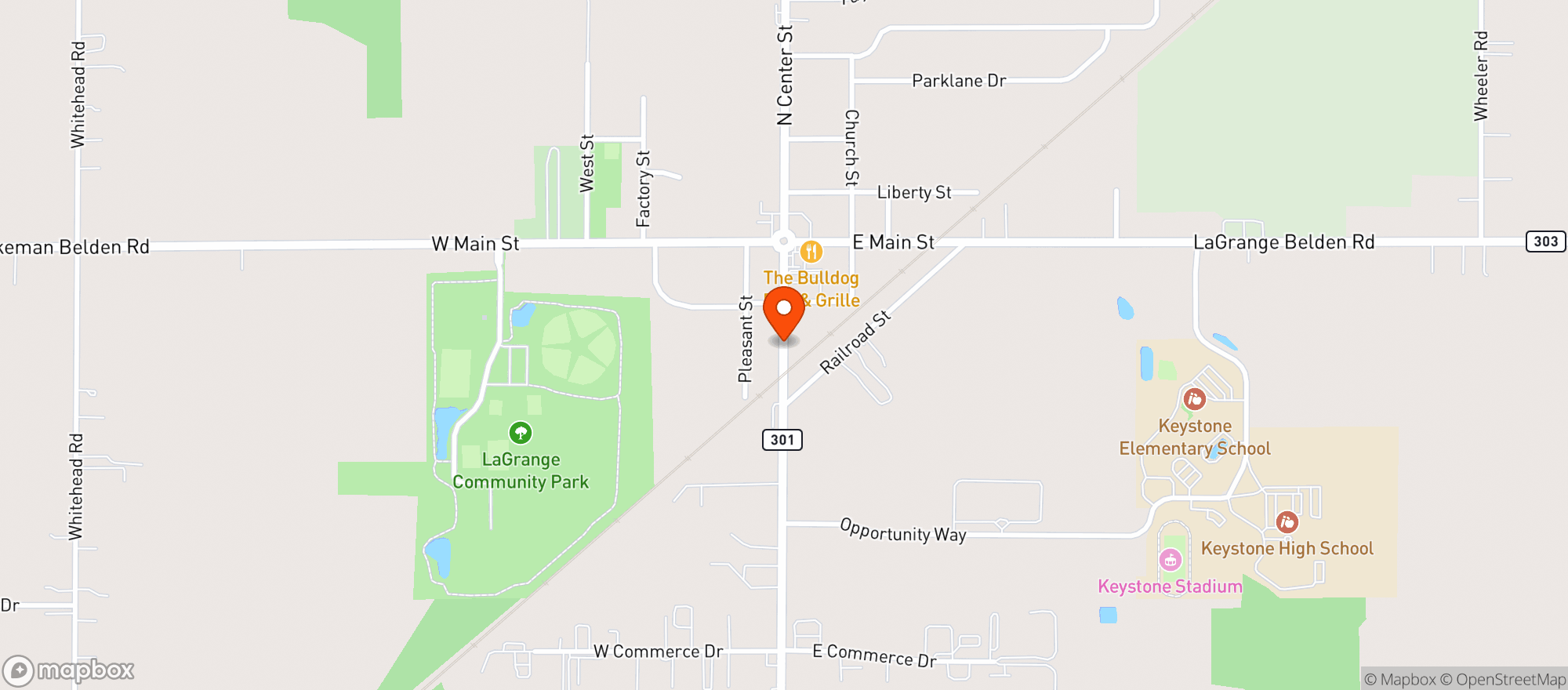 Map showing Lagrange Drive Thru Beverage