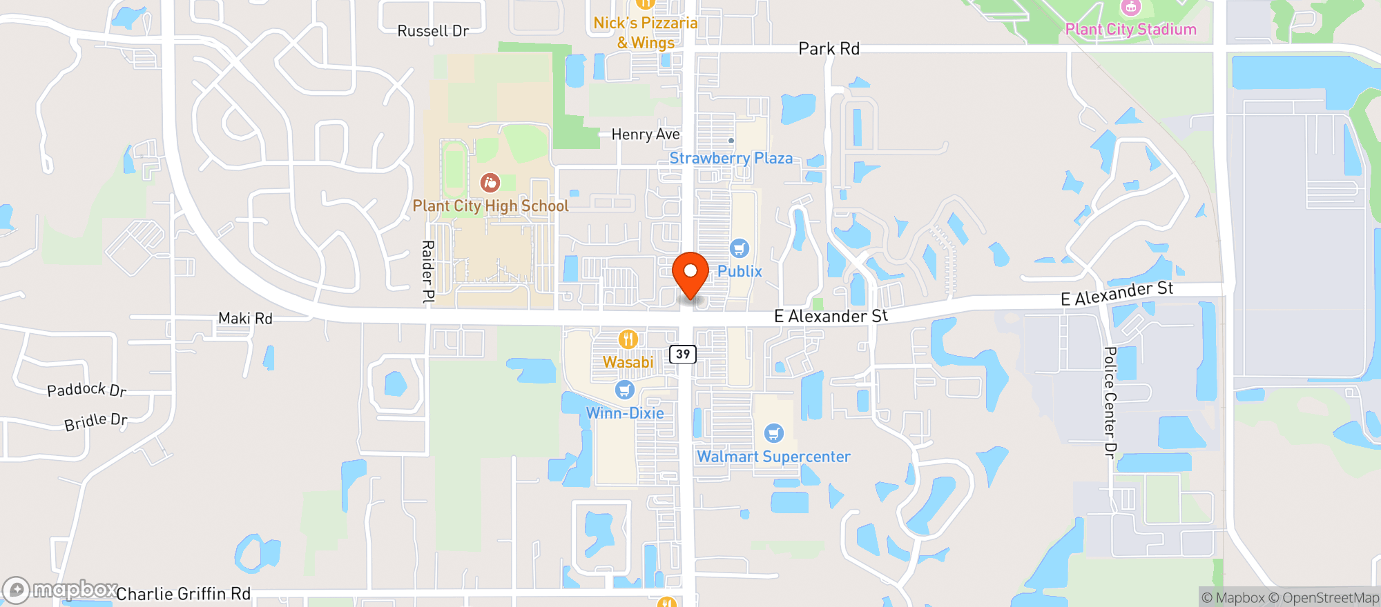 Map showing Publix Super Market
