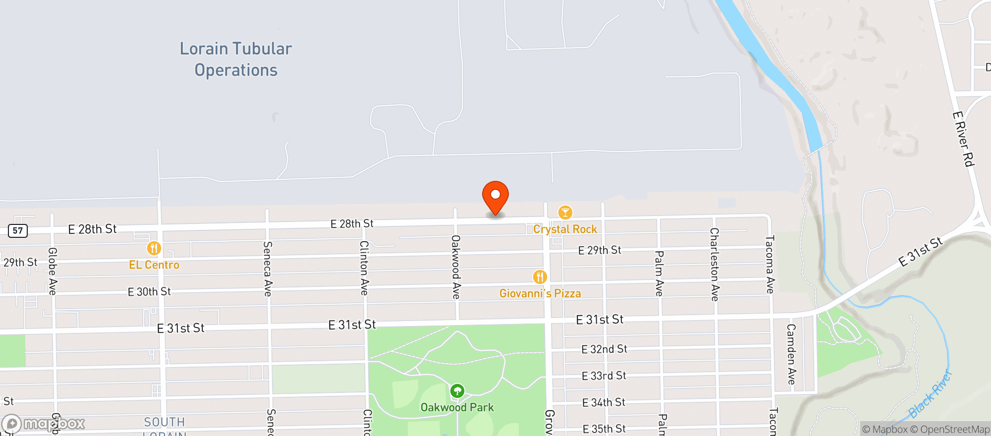 Map showing 28th Street Beverage