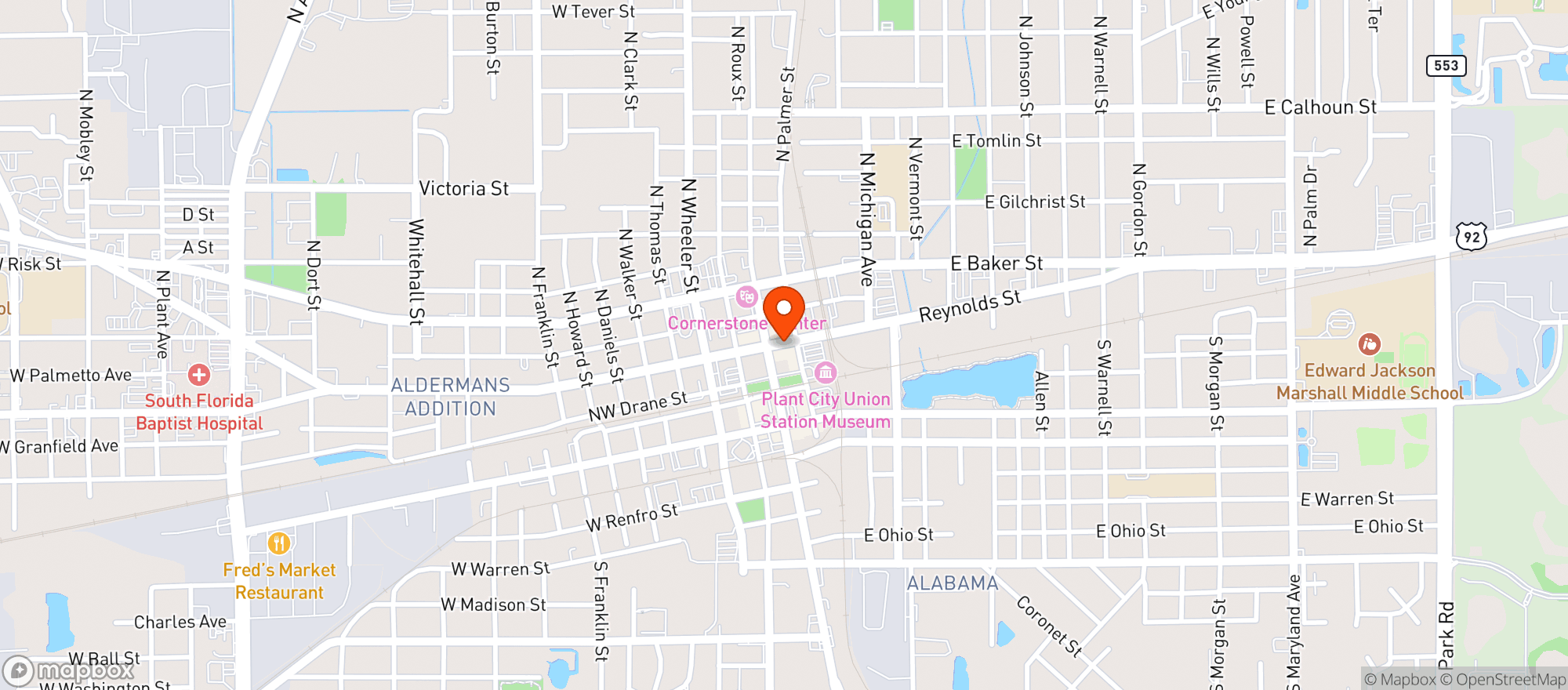 Map showing (c)city Pizza