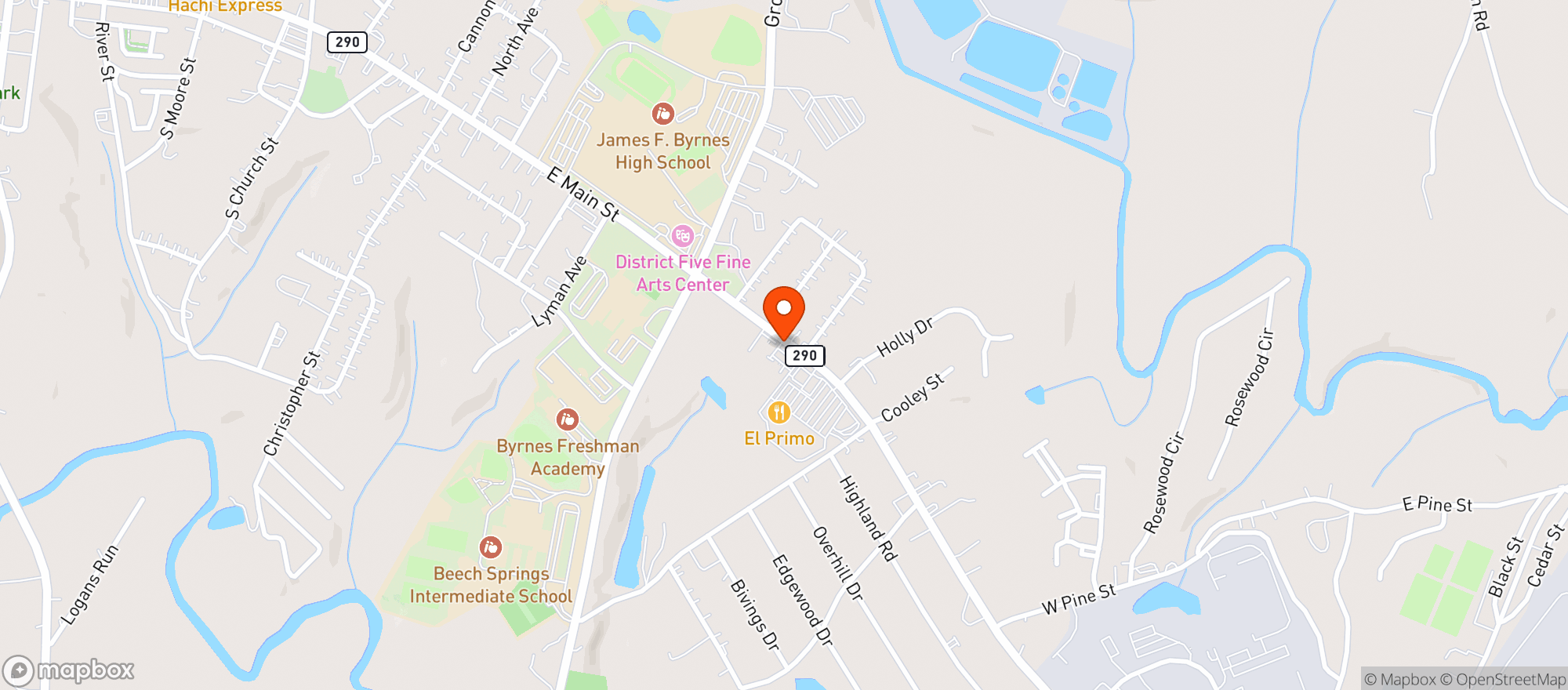Map showing Lyman Tobacco And Vape
