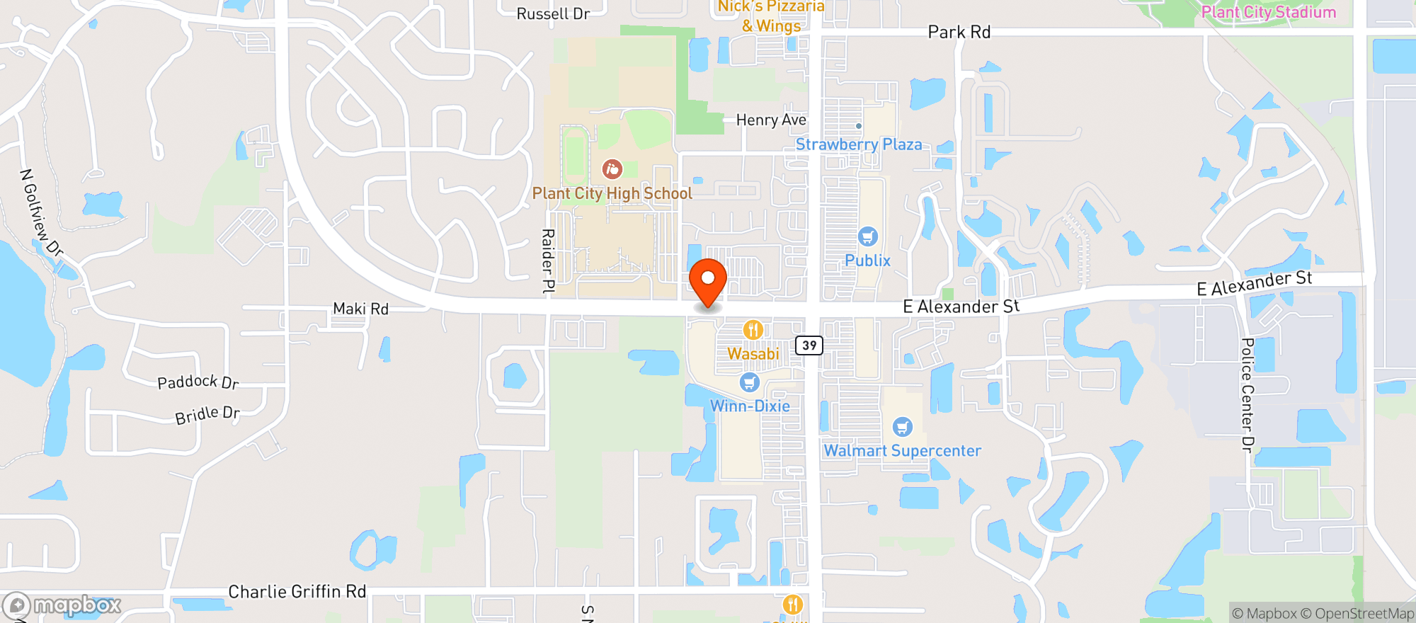 Map showing Winn Dixie