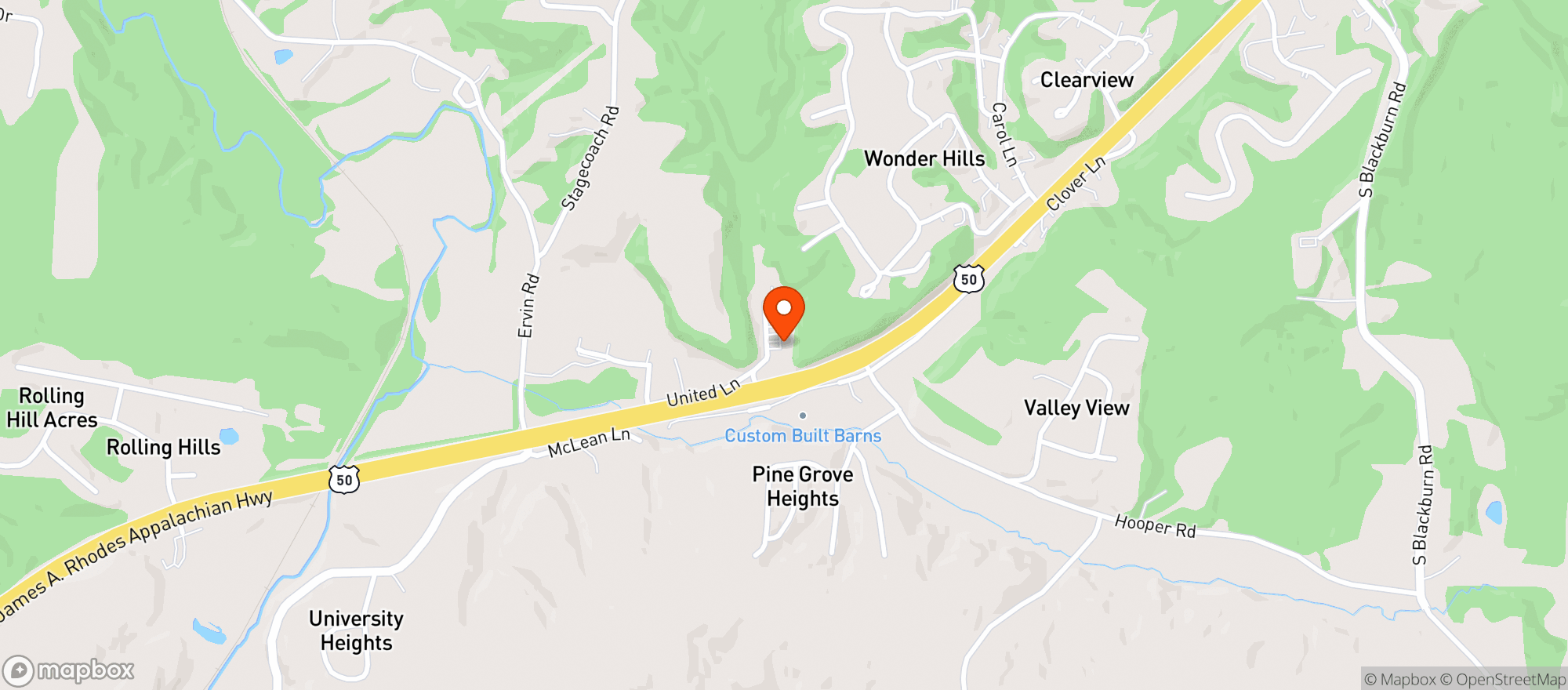 Map showing SUNOCO - ATHENS