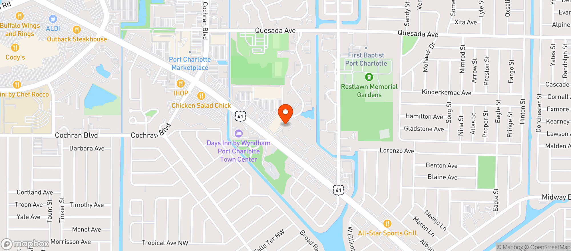 Map showing Earth Origins Market (Port Charlotte Natural Foods) - 00440006